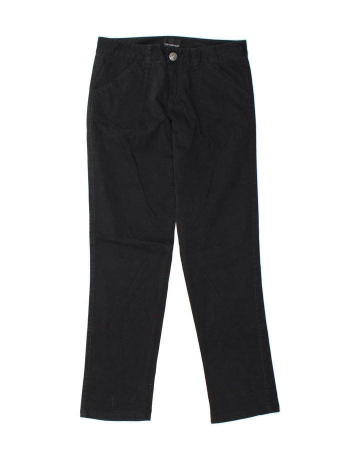CALVIN KLEIN Womens Slim Casual Trousers W32 L32  Black Cotton Vintage Calvin Klein and Second-Hand Calvin Klein from Messina Hembry 