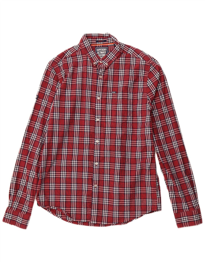 SUPERDRY muška košulja standardnog kroja, veliki bordo karirani pamuk