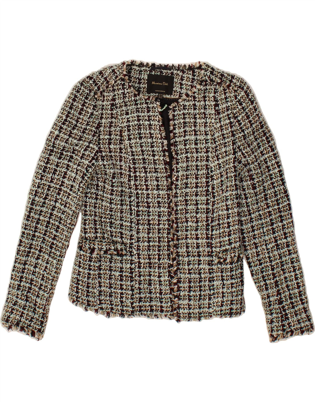 MASSIMO DUTTI Womens Open Blazer Jacket EU 36 XS Multicoloured Vintage Massimo Dutti and Second-Hand Massimo Dutti from Messina Hembry 