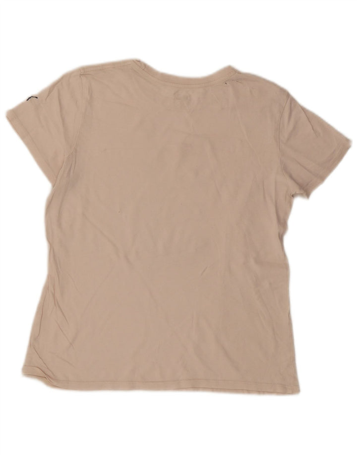 PUMA Womens Graphic T-Shirt Top UK 12 Medium Off White
