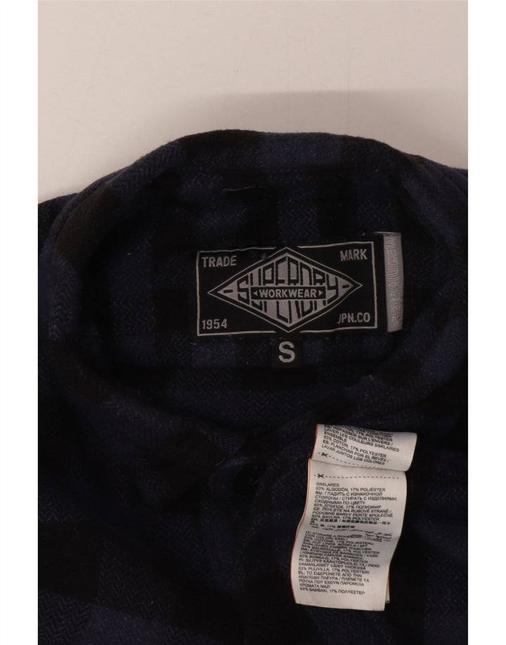 Superdry muška flanelska košulja mala tamnoplava karirana pamuk