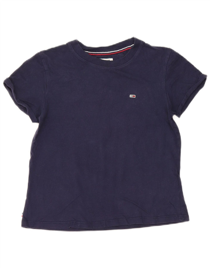 TOMMY HILFIGER Ženska prevelika majica kratkih rukava UK 2 2XS tamnoplavi pamuk