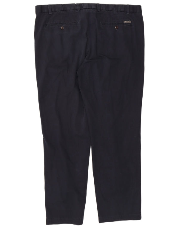 Eddie Bauer muške ravne chino hlače W42 L32 tamnoplavi pamuk