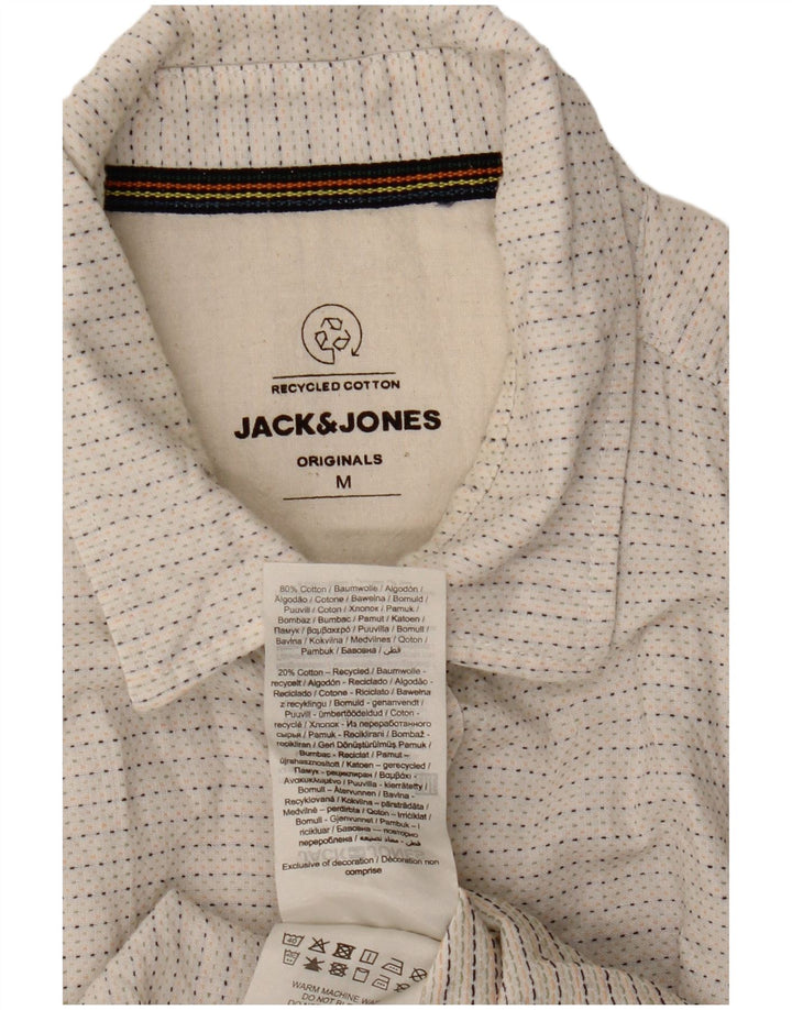 Jack & Jones muška košulja kratkih rukava srednje bijele boje, pamuk na točkice