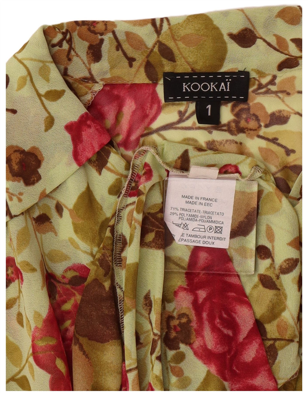 Kookai ženska košulja dugih rukava, veličina 1, mala boemska zelena cvjetna haljina