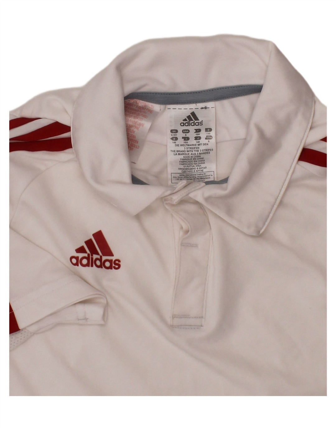 ADIDAS Climacool polo majica za dječake 9-10 godina bijeli poliester