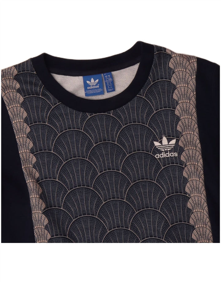 ADIDAS ženski džemper s grafičkim motivima UK 14 Srednje tamnoplavi geometrijski