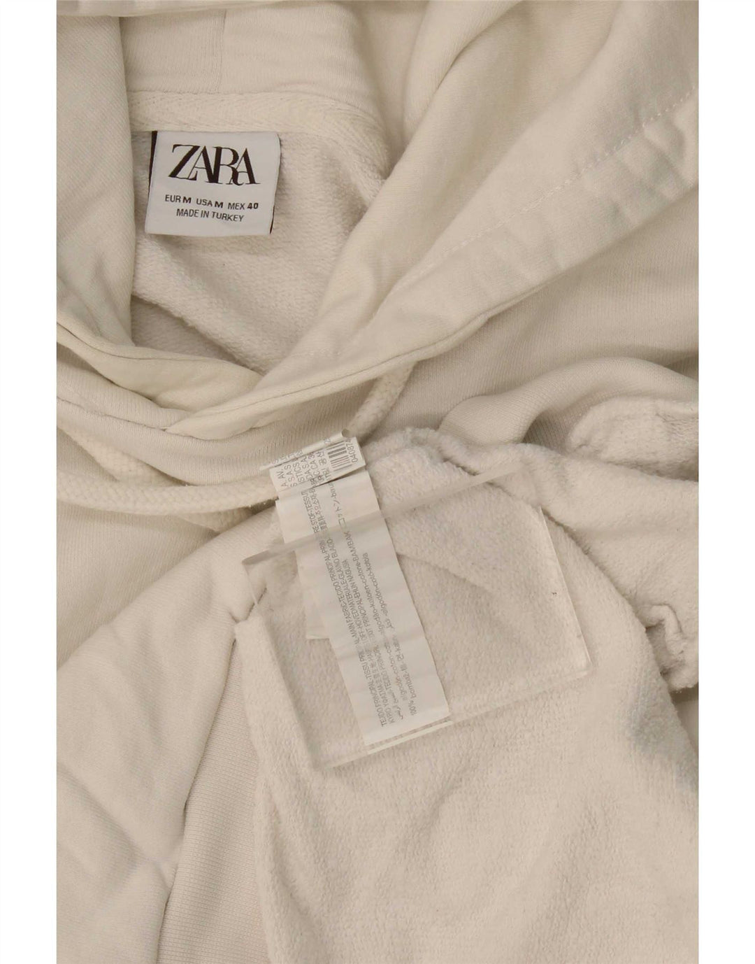 Zara muška majica s kapuljačom Srednje bijeli pamuk
