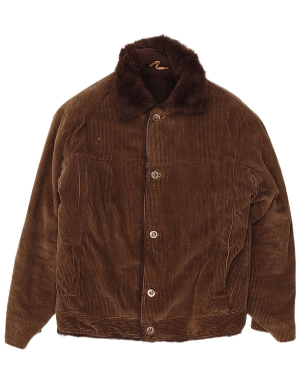 Vintage muška Sherpa jakna od samta UK 36 Mala smeđa