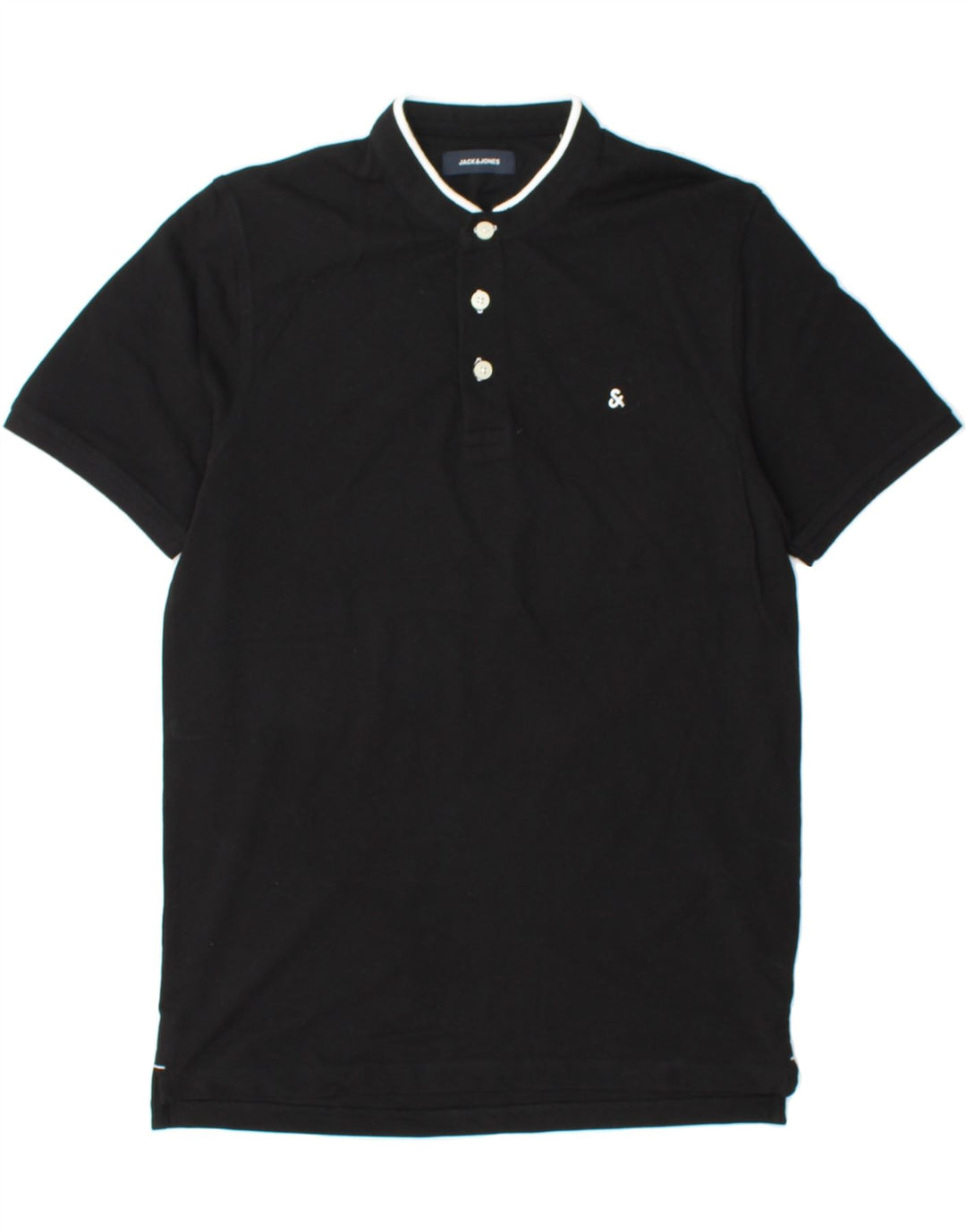 JACK & JONES Mens Polo Shirt Medium Black Cotton Vintage Jack & Jones and Second-Hand Jack & Jones from Messina Hembry 