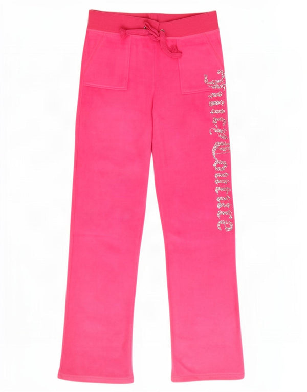 Juicy Couture Ženske Graphic Baršunaste Trenirke Hlače UK 20 2XL Ružičaste
