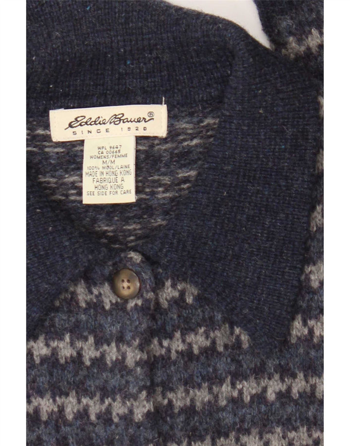 Eddie Bauer ženski kardigan džemper UK 14 Srednje tamnoplava vunena guma