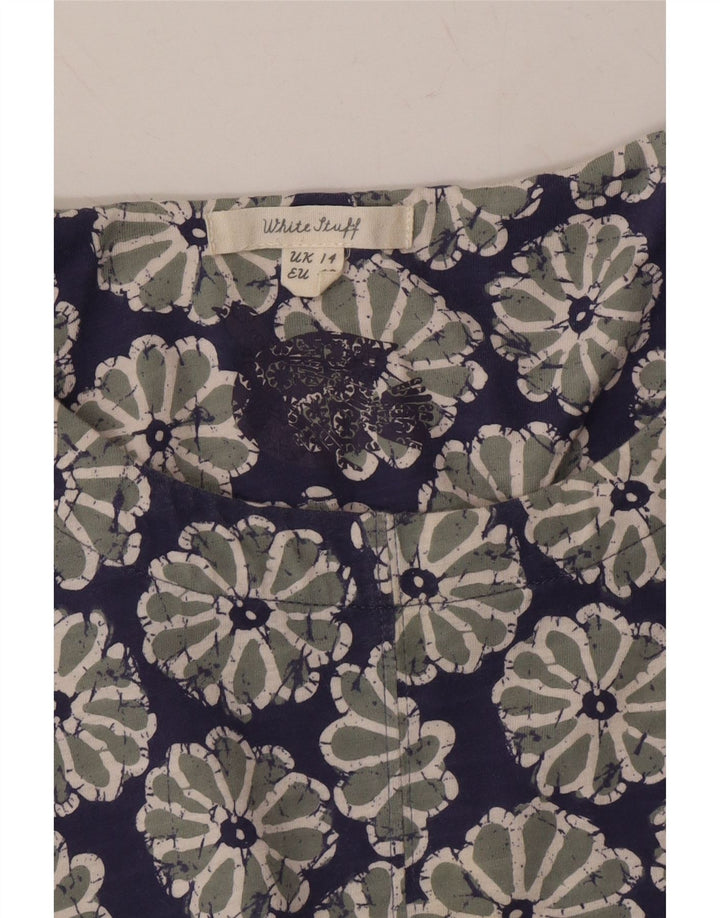 WHITE STUFF Womens Basic Dress UK 14 Large Blue Floral Vintage White Stuff and Second-Hand White Stuff from Messina Hembry 