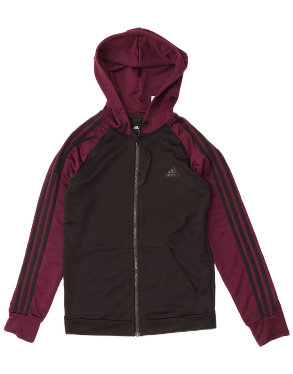 Adidas ženski pulover s kapuljačom na patentni zatvarač UK 12/14 srednje crne boje