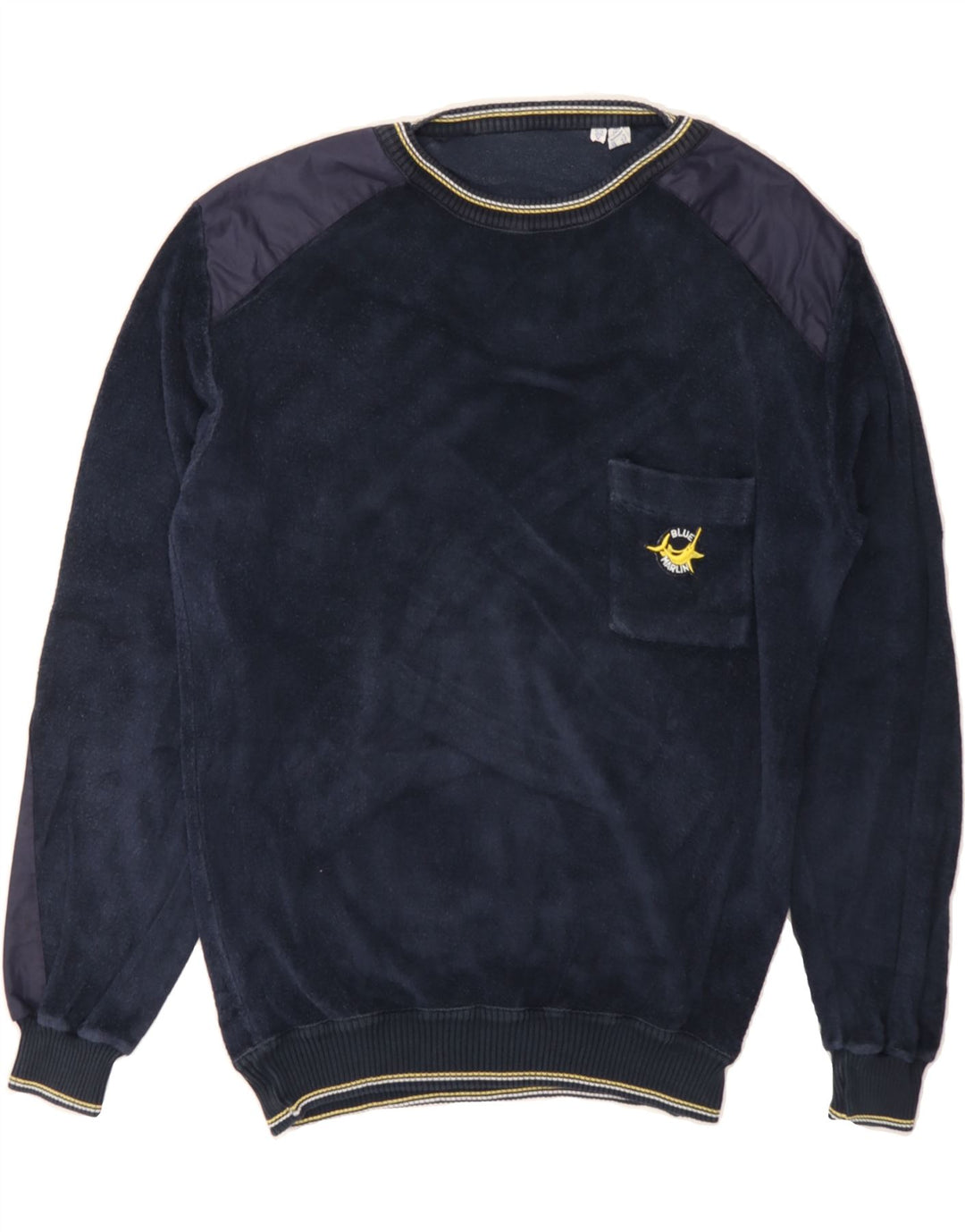 BLUE MOTION Mens Boat Neck Jumper Sweater IT 52 Large Navy Blue Vintage Blue Motion and Second-Hand Blue Motion from Messina Hembry 