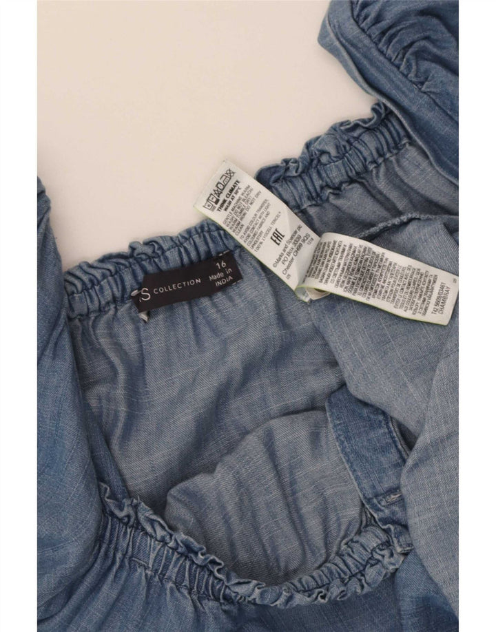 Marks & Spencer ženska maksi haljina UK 16 Large Blue Lyocell