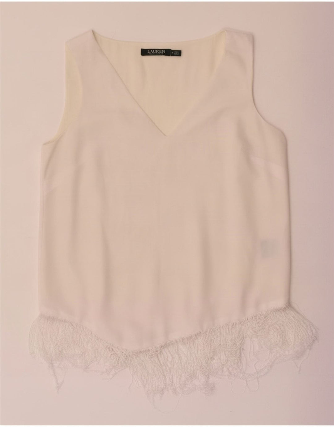 Ralph Lauren, gornji dio ženske bluze bez rukava US 6 Srednje bijeli poliester