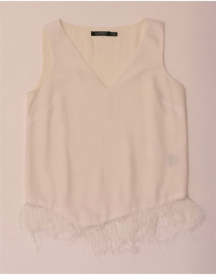 Ralph Lauren, gornji dio ženske bluze bez rukava US 6 Srednje bijeli poliester