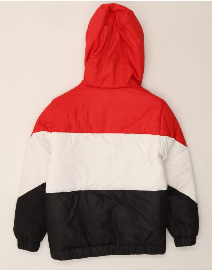 FILA Womens Oversized Padded Jacket UK 4 XS Multicoloured Colourblock Vintage Fila and Second-Hand Fila from Messina Hembry 
