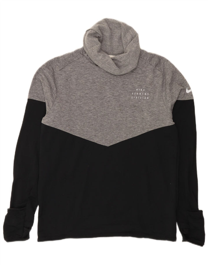 Nike muška Therma-Fit majica s dugim rukavima s dugim rukavima, srednje crne boje