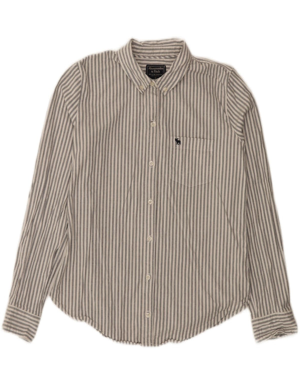 Abercrombie & Fitch ženska košulja UK 14 pamuk srednje sive pruge