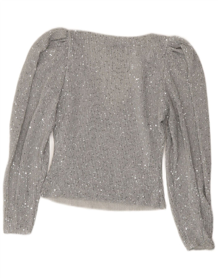 Zara ženski kratki rukav dugih rukava UK 10 Small Silver