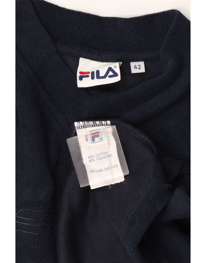 Fila ženski džemper s grafičkim motivima IT 42 srednje tamnoplavi pamuk