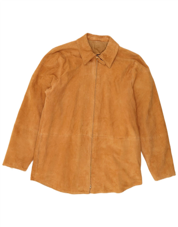 Escada ženska jakna od brušene kože UK 14 srednje smeđe kože