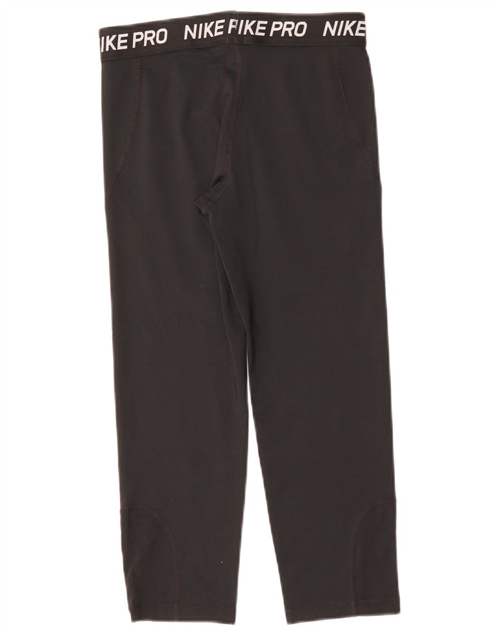 NIKE Girls Dri Fit Graphic Leggings 13-14 Years XL Black