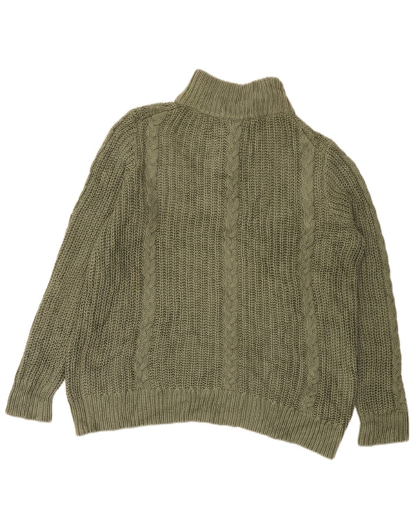 L.L.Bean ženski džemper slobodnog kroja s izrezom i patentnim zatvaračem UK 18 XL kaki pamuk