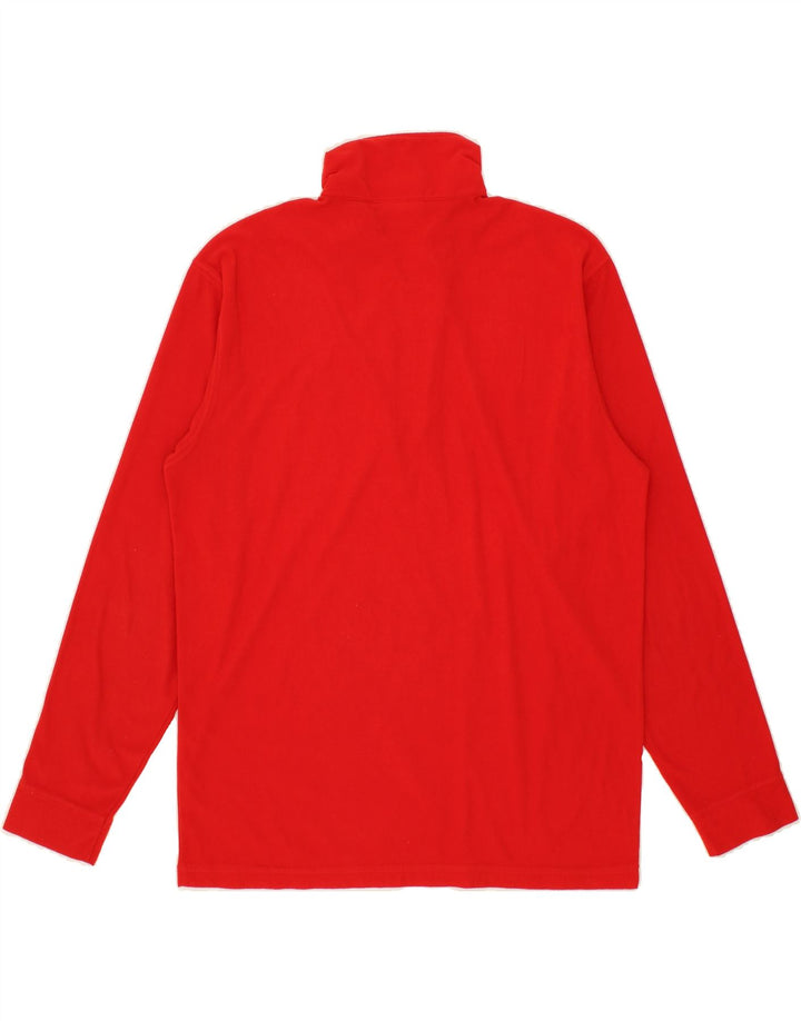 BASICS Mens Zip Neck Top Long Sleeve Medium Red Vintage Basics and Second-Hand Basics from Messina Hembry 
