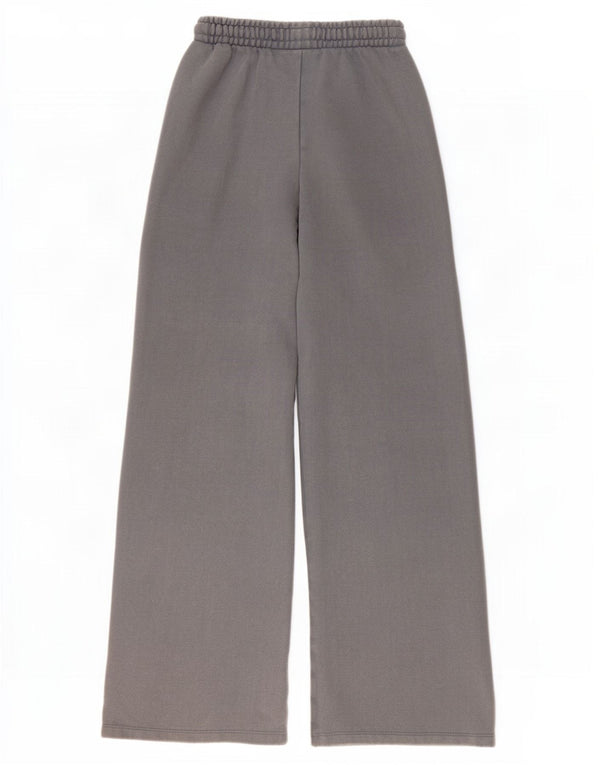 Zara Womens Wide Leg Tracksuit Trousers UK 8 Small Grey Cotton