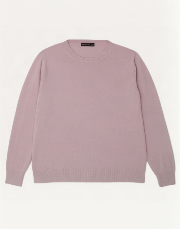 Marks & Spencer ženski džemper s veznim izrezom UK 18 XL Ljubičasti akril