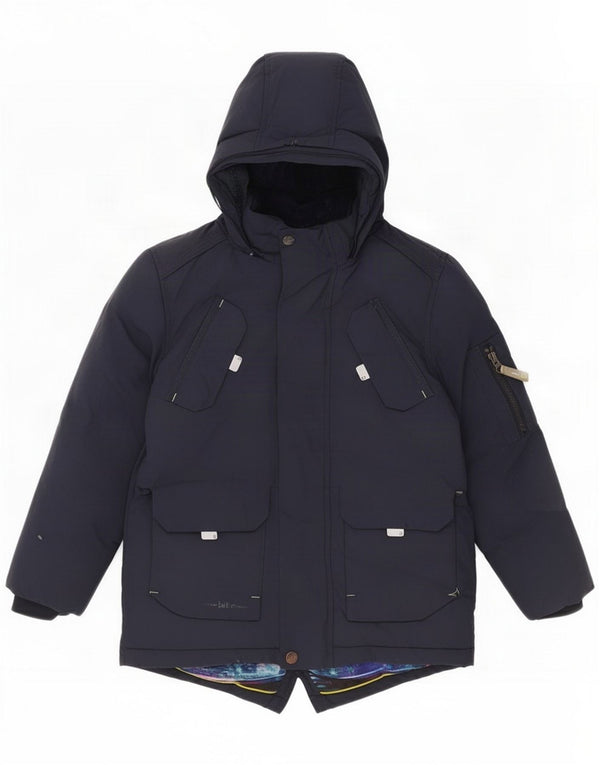 Ted Baker Boys Podstavljena jakna s kapuljačom 6-7 godina Tamnoplavi najlon
