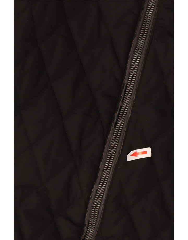 Zara muška prošivena jakna s kapuljačom UK 36 mala crna poliester