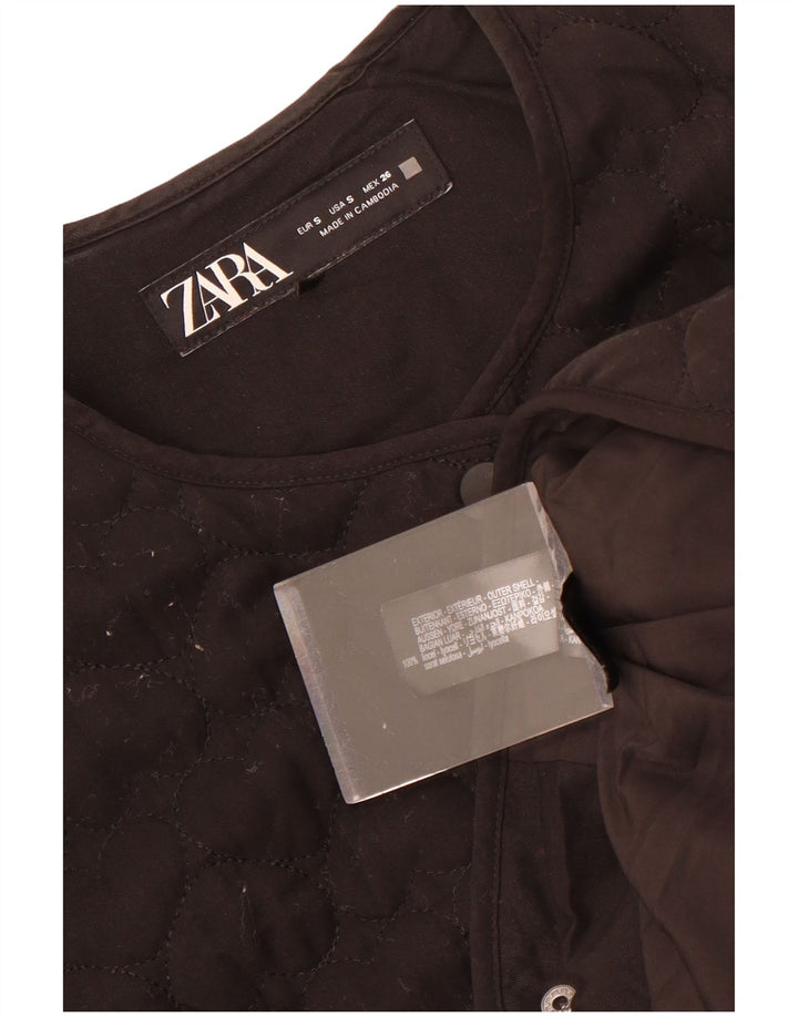 Zara ženska prevelika prošivena jakna UK 10 Mala crna liocel