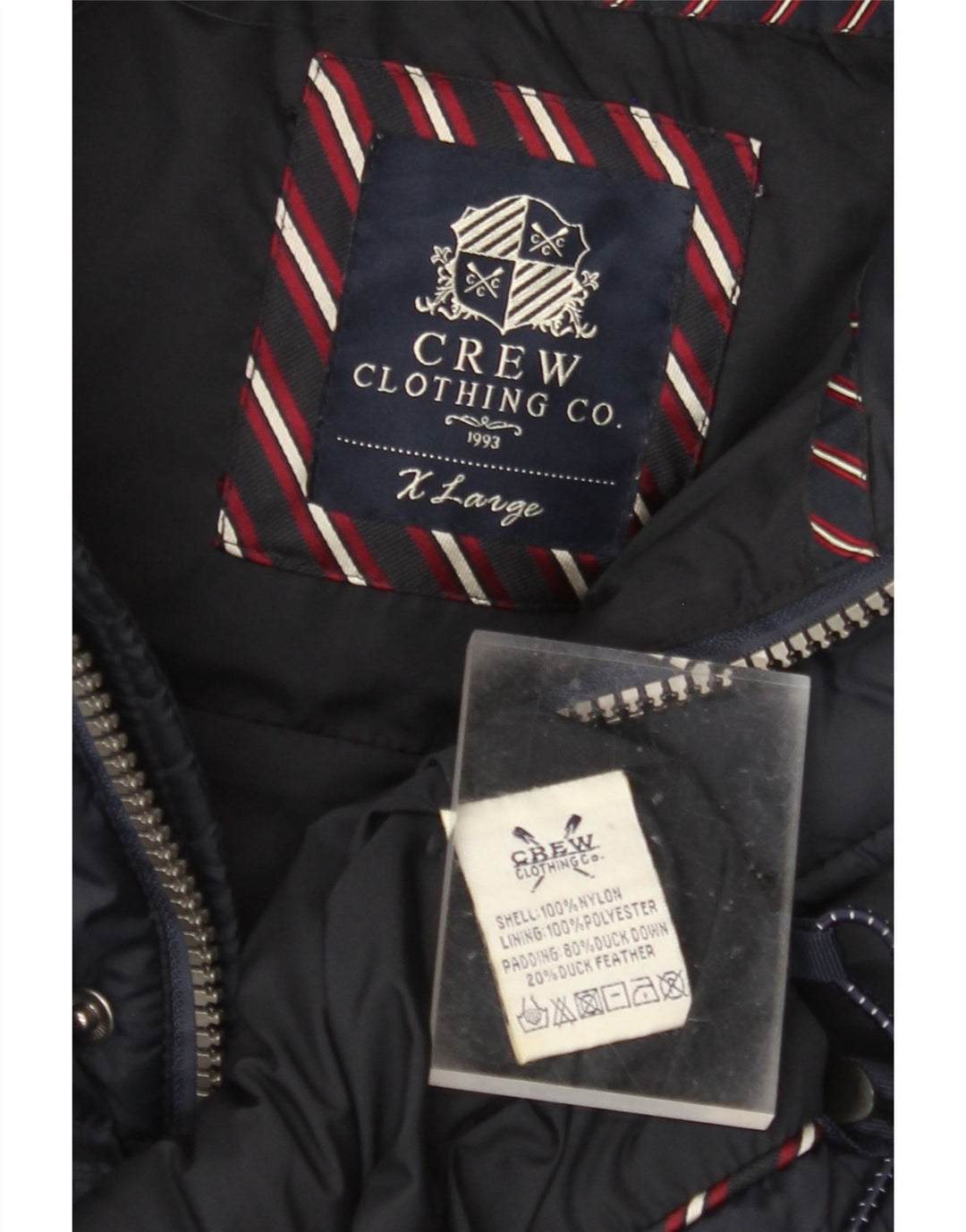 CREW ODJEĆA Muška podstavljena jakna UK 42 XL tamnoplavi najlon