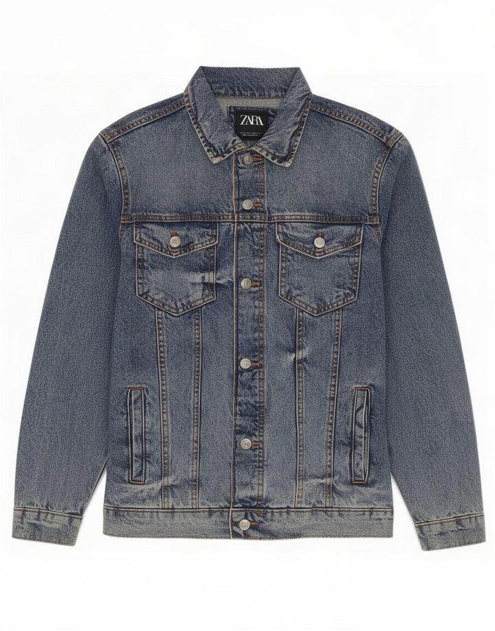 Zara muška traper jakna UK 36 Small Blue Cotton
