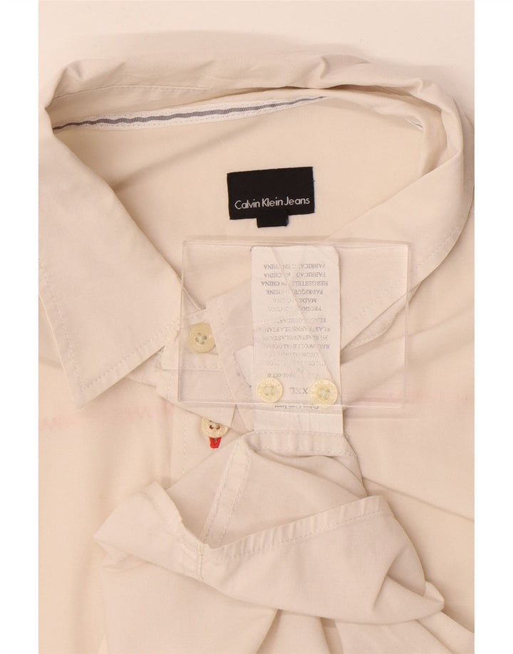 Calvin Klein Jeans muška košulja 2XL od bijelog pamuka