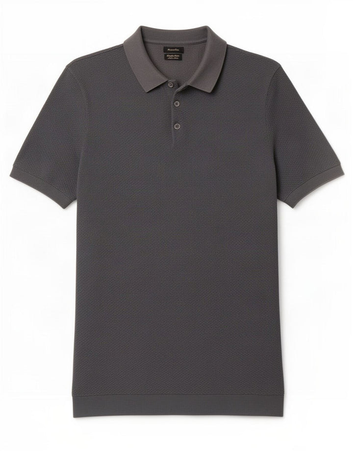 Massimo Dutti muška polo majica srednje sivi pamuk