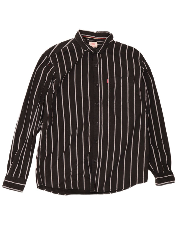Levi's muška uska košulja 2XL crna na pruge