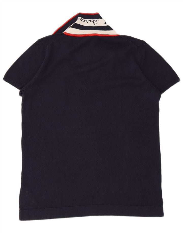 TRUSSARDI JEANS Ženski pulover s polo izrezom UK 14 Veliki tamnoplavi