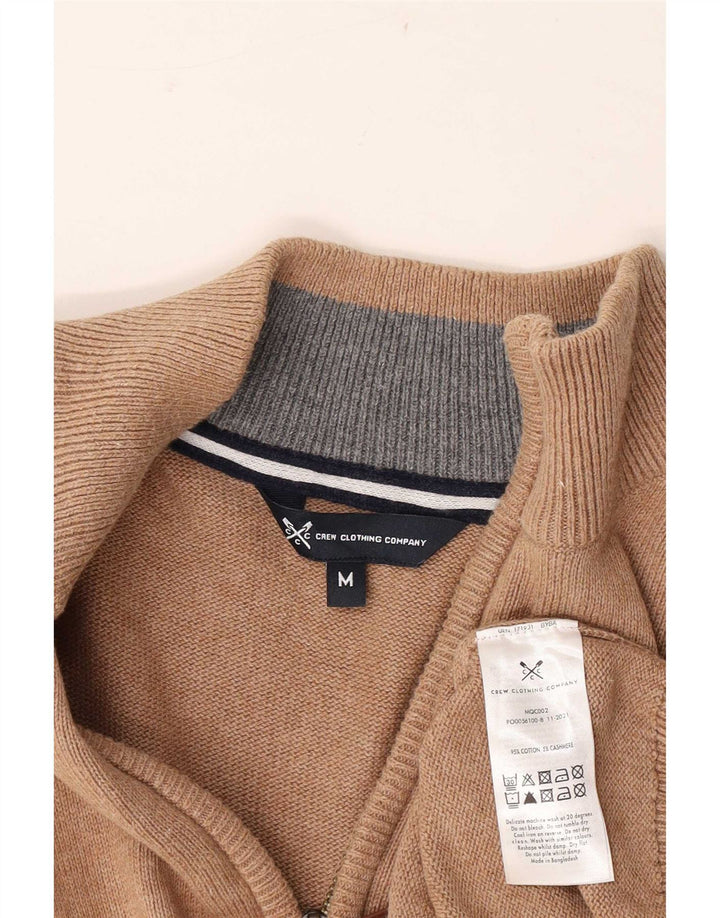 Crew Clothing Muški džemper s izrezom i srednje smeđim pamukom