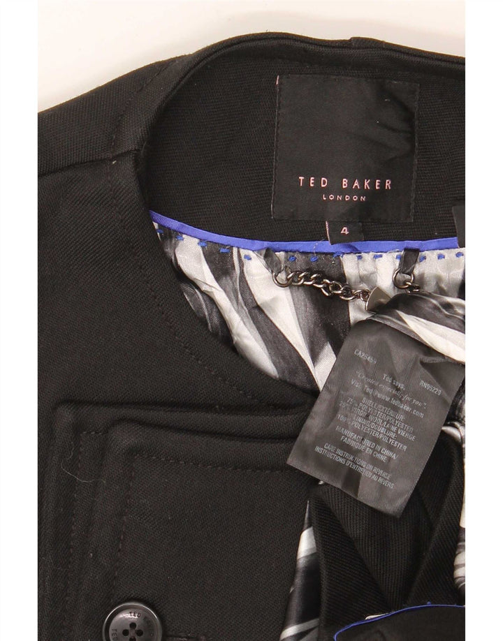 Ted Baker ženski otvoreni kaput veličine 4 veliki crni poliester