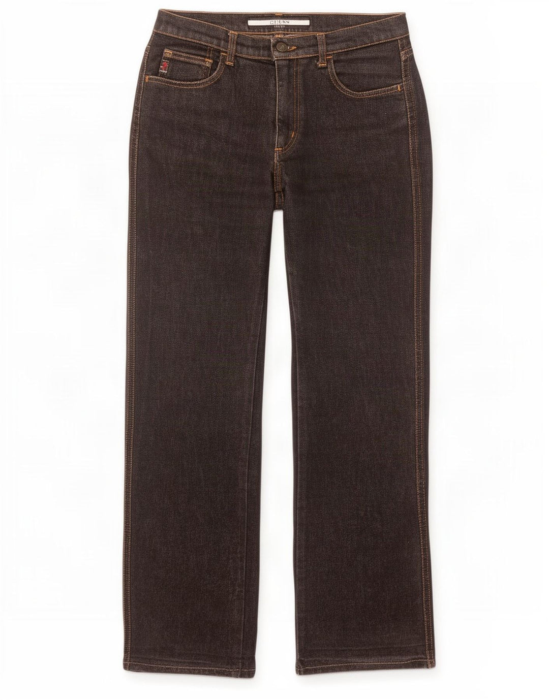 Ženske traperice Guess Bootcut W27 L31 crni pamuk