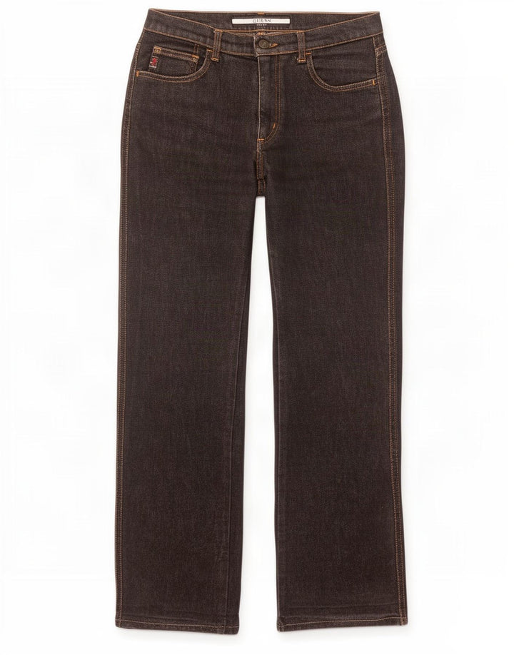 Ženske traperice Guess Bootcut W27 L31 crni pamuk