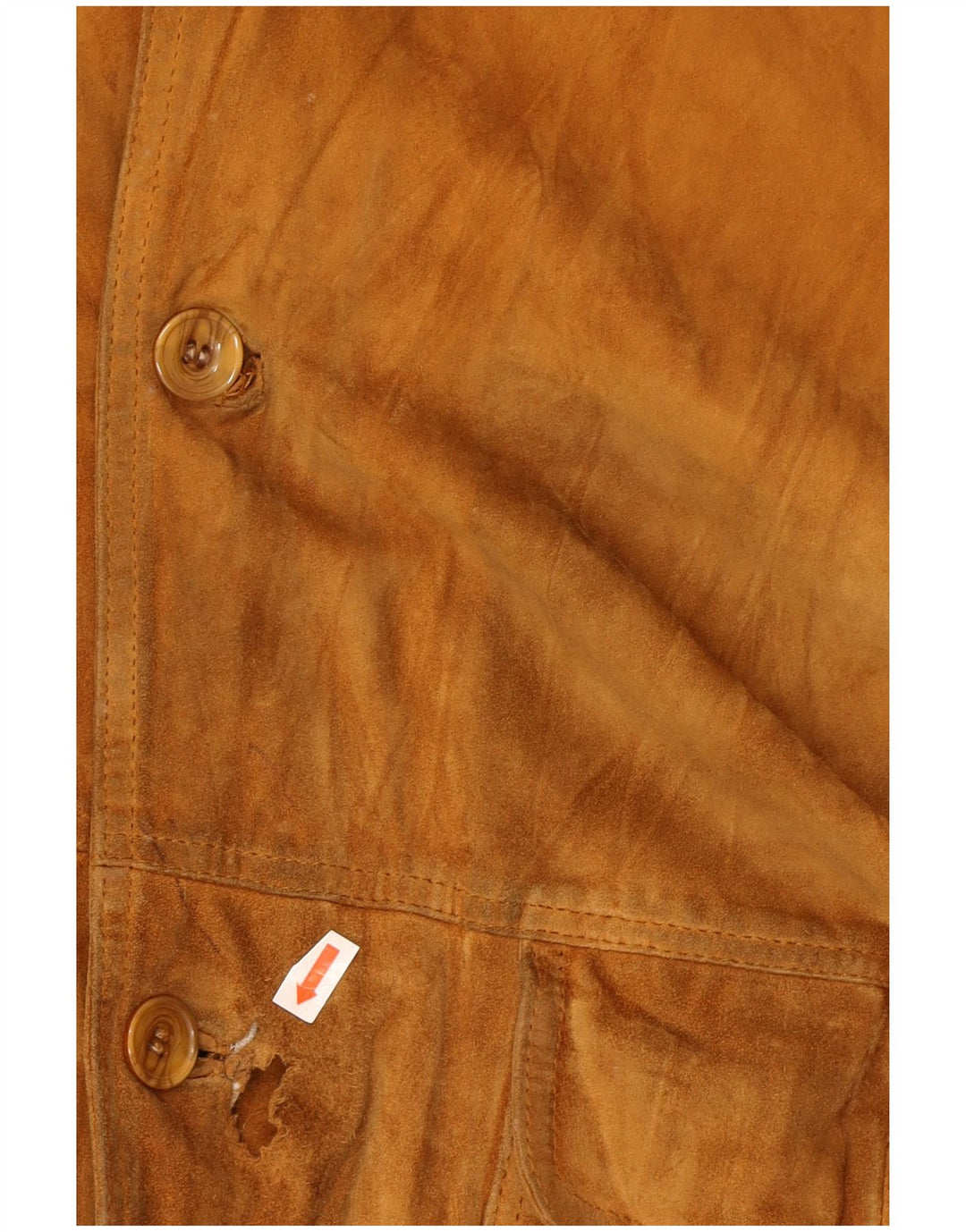 VINTAGE Mens Suede Bomber Jacket UK 40 Large Brown Leather