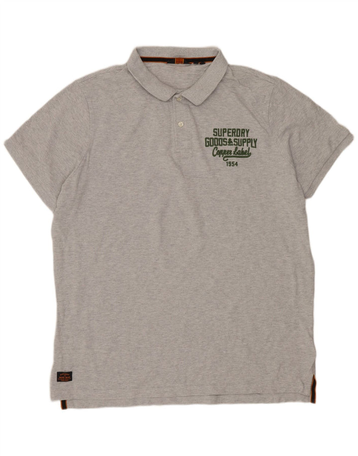 SUPERDRY muška polo majica 3XL sivi pamuk