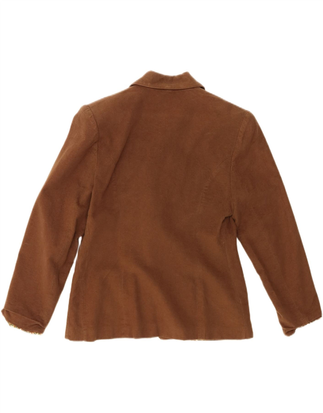 Vintage ženski sako sa 2 gumba UK 10 Mali smeđi pamuk