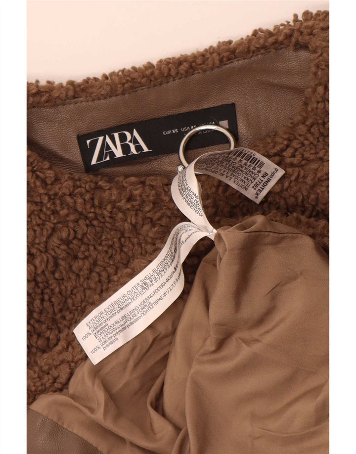 Prevelika jakna od flisa Zara Teddy Bear UK 6 XS smeđa poliester